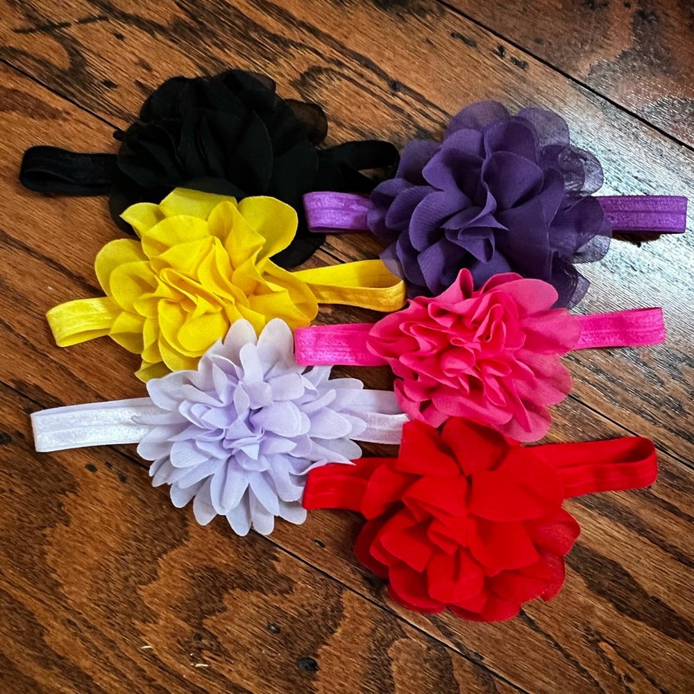 6 baby girl headbands.